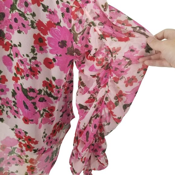 Misa Los Angeles Pink Floral Blouse - Picture 12 of 15
